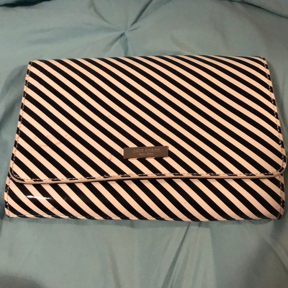 Kate Spade black and white clutch with strap